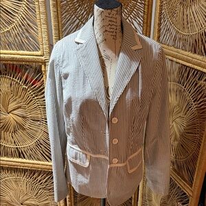 Liz Claiborne Striped Gray Blazer